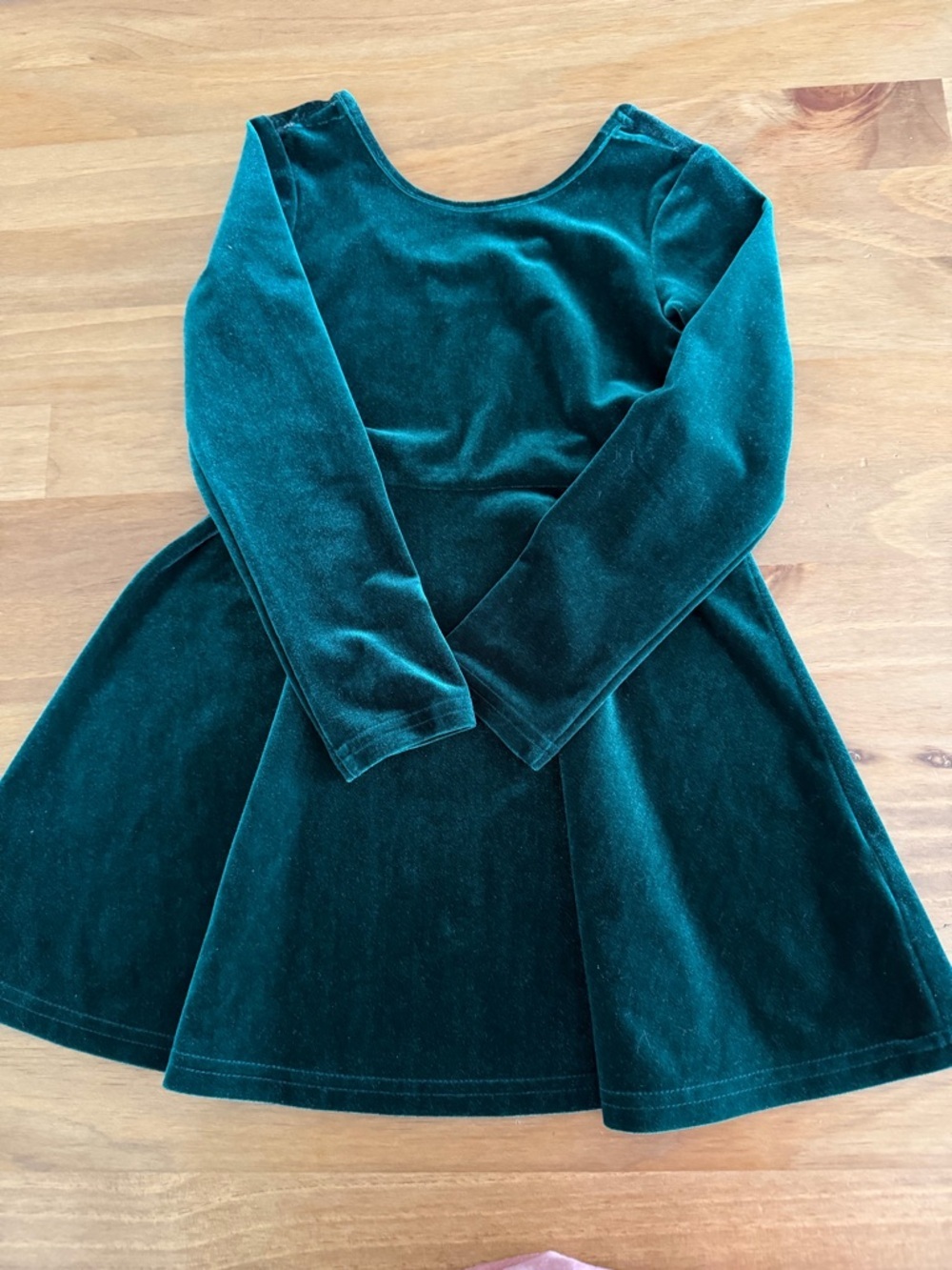The Children's Place Emerald Green Velvet Dress Size 4 - Picture 3 of 6